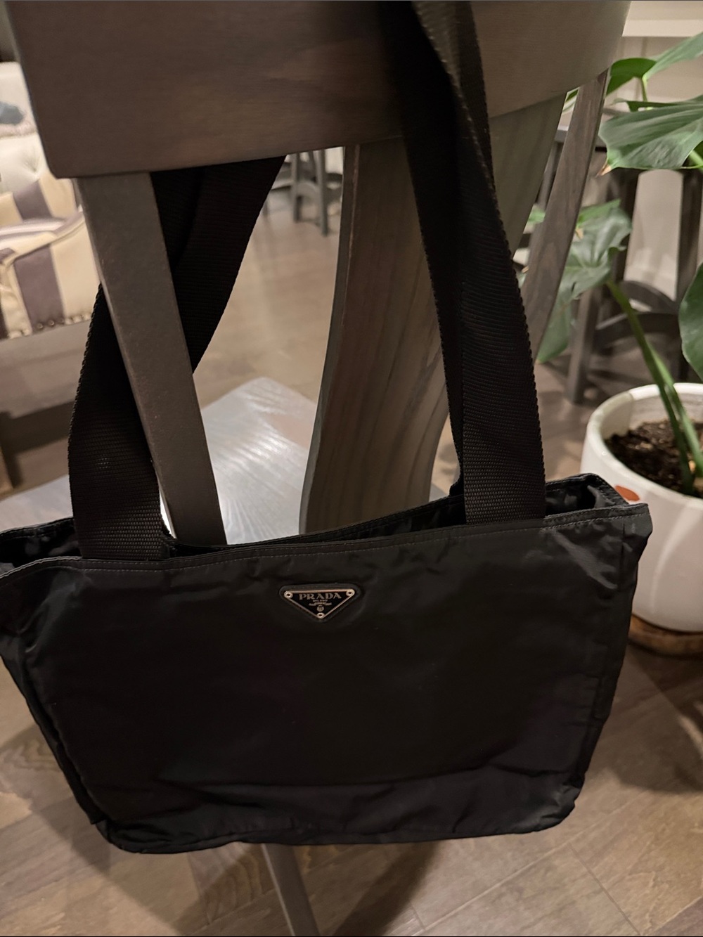 Prada Vintage Tessuto Nylon Tote Bag in Black